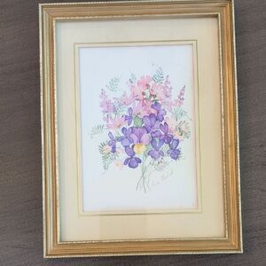 Anna Macleod Floral Bouquet Water Color Framed Art Picture